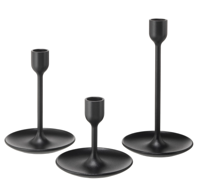 black-candlesticks-set-of-3